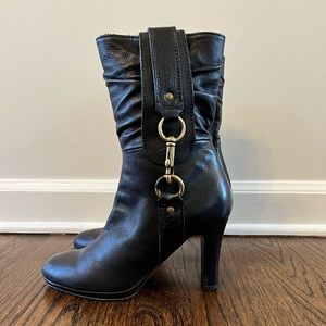 Vintage Coach Torre Leather Slouched Boot w/ Buckle